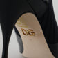 Elegant Black Leather Calf Socks Boots