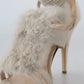 Beige Leather Feathered Heel Sandals