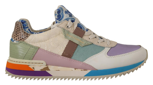 Elegant Multicolor Patchwork Sneakers