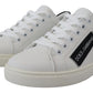 Elegant White Lace-Up Leather Sneakers