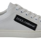 Elegant White Lace-Up Leather Sneakers
