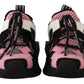 Chic Black Lace-up Sneakers with Pink Detail