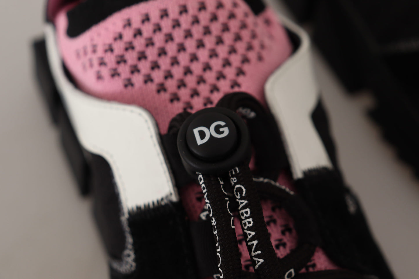 Chic Black Lace-up Sneakers with Pink Detail