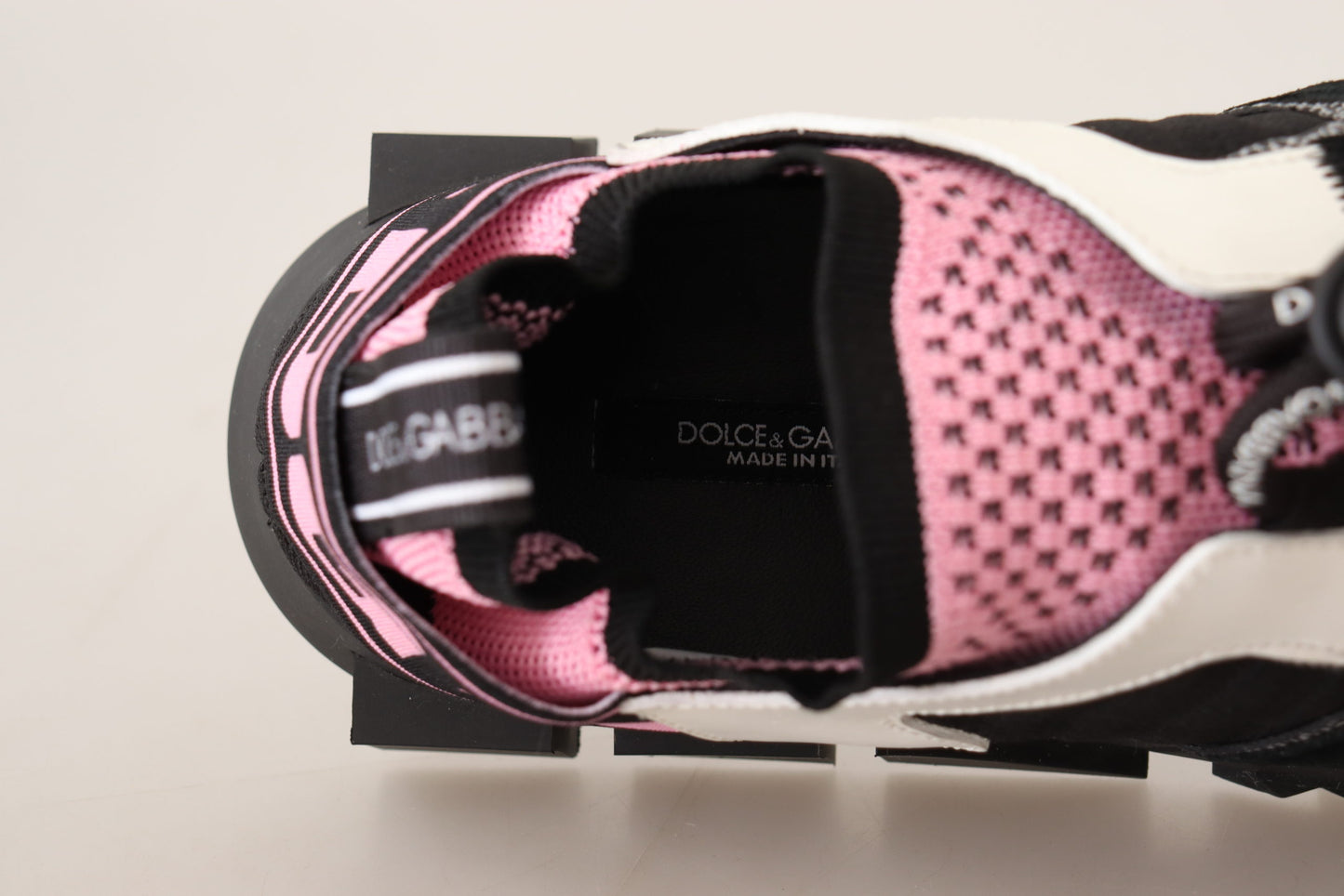 Chic Black Lace-up Sneakers with Pink Detail