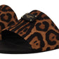 Elegant Leopard Print Slide Sandals