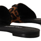 Elegant Leopard Print Slide Sandals
