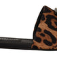 Elegant Leopard Print Slide Sandals
