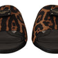 Elegant Leopard Print Slide Sandals