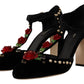 Elegant Embellished T-Strap Heels Sandals