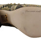 Golden Jacquard Brocade Square Toe Pumps