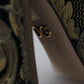 Golden Jacquard Brocade Square Toe Pumps