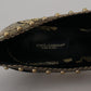 Golden Jacquard Brocade Square Toe Pumps