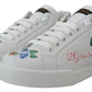 Chic White Portofino Sneakers with Floral Accents