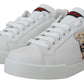 Chic White Portofino Leather Sneakers