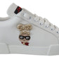 Chic White Portofino Leather Sneakers
