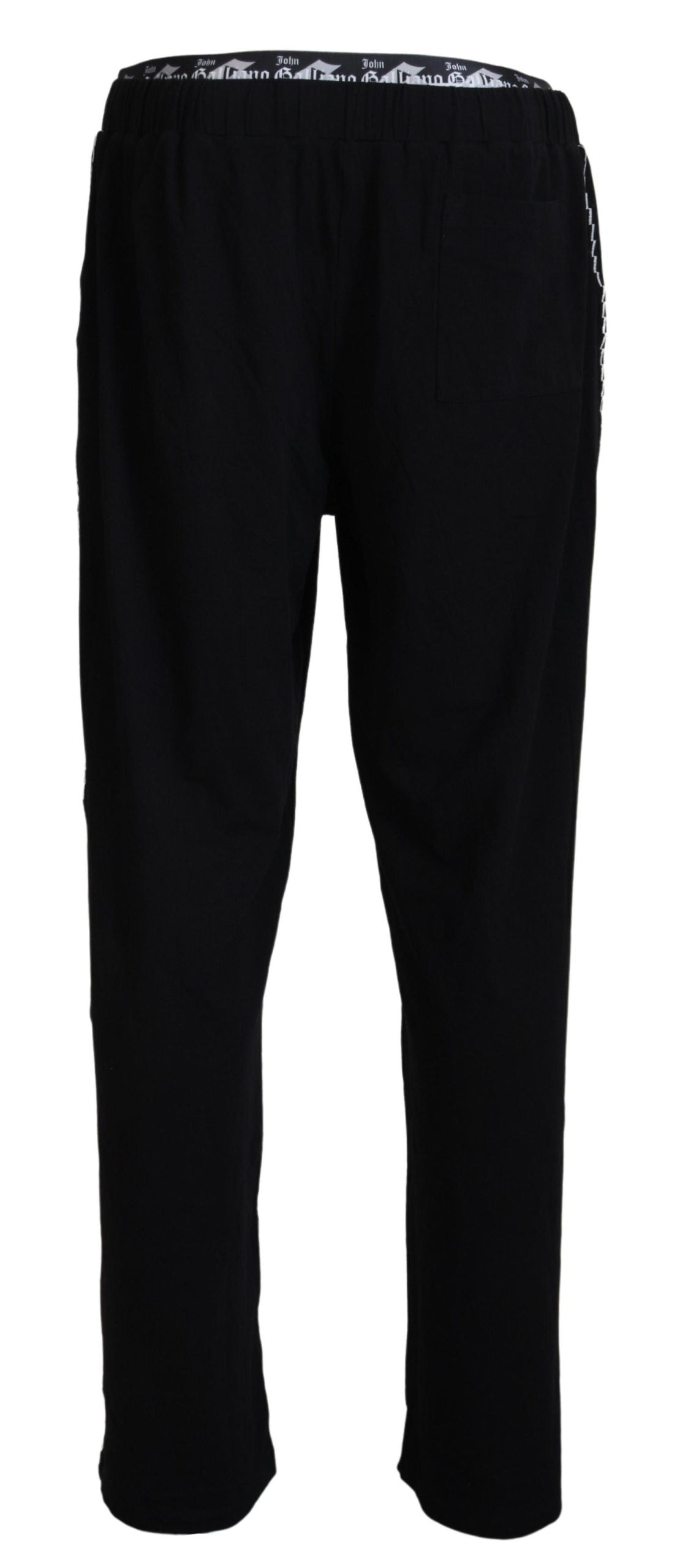 Elegant Black Drawstring Cotton Pants