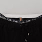 Elegant Black Drawstring Cotton Pants