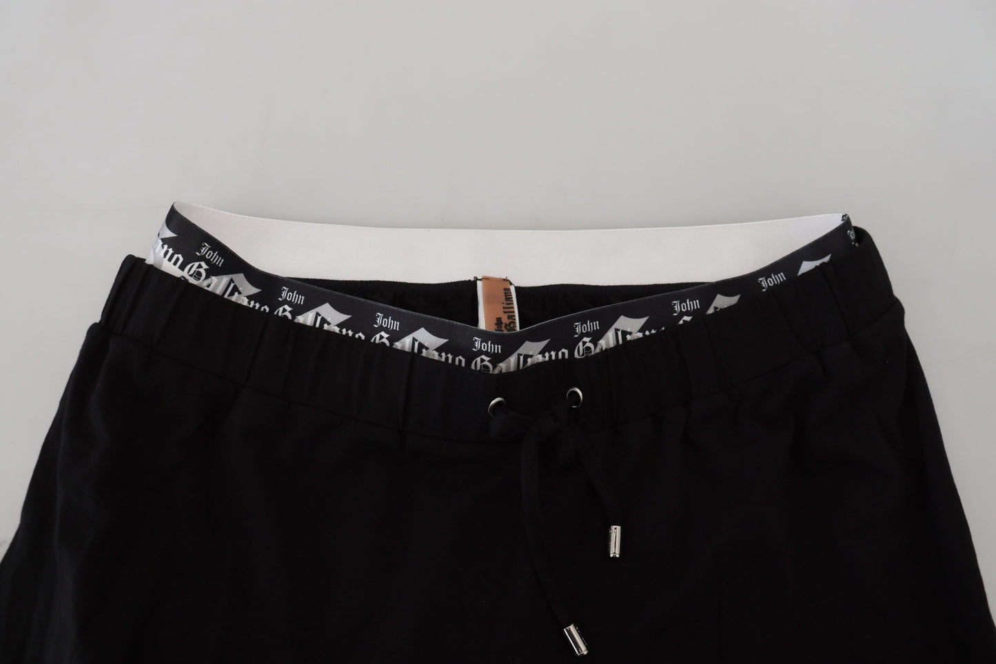 Elegant Black Drawstring Cotton Pants