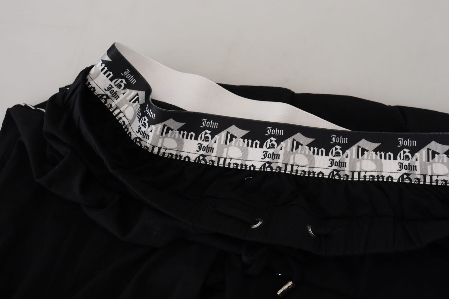 Elegant Black Drawstring Cotton Pants