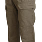 Chic Brown Cotton-Linen Cargo Pants