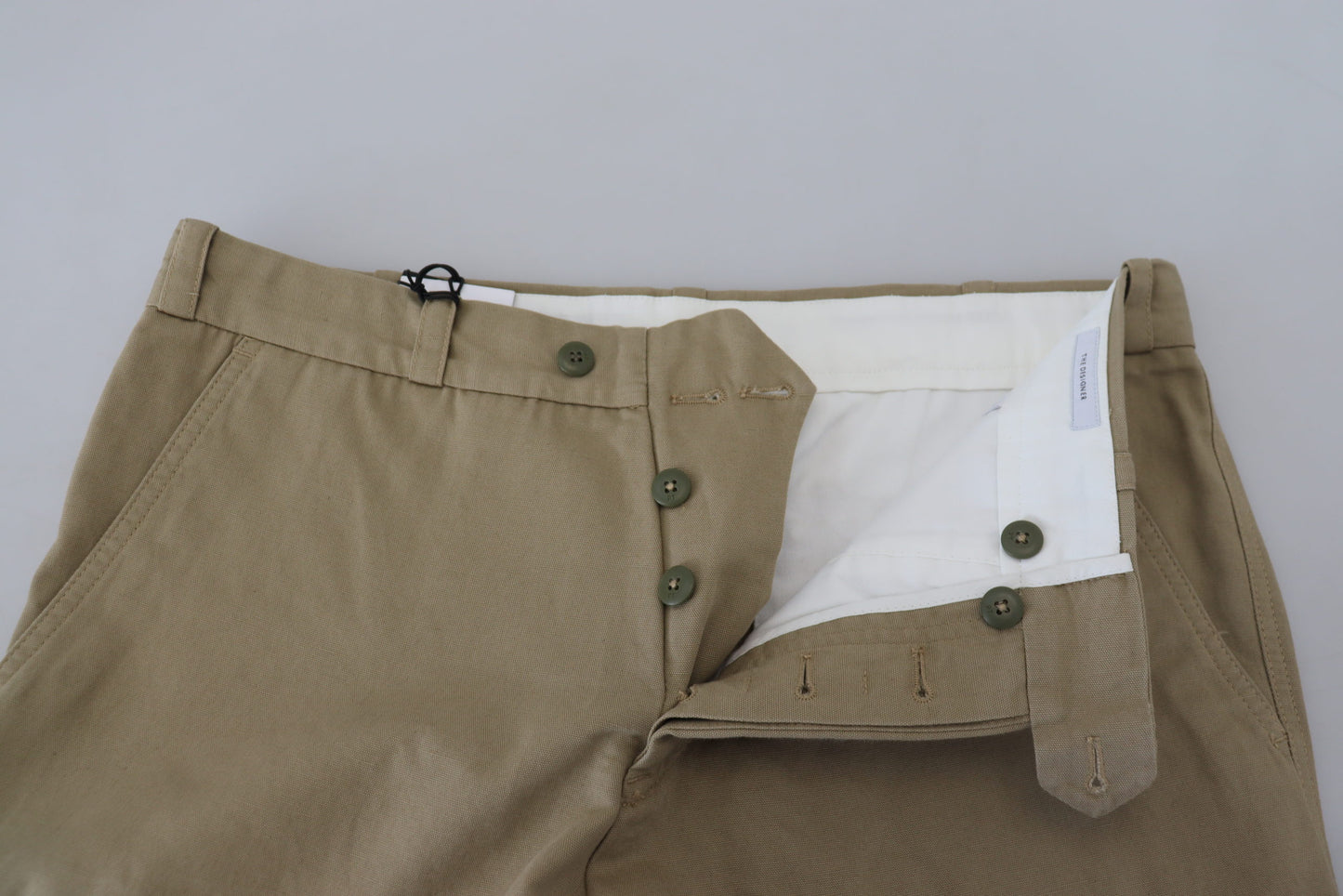 Chic Brown Cotton-Linen Cargo Pants