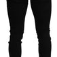 Elegant Black Stretch Cotton Jeans
