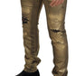 Elegant Gold Denim Elegance