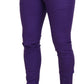 Elegant Purple Wool Blend Trousers