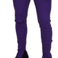 Elegant Purple Wool Blend Trousers