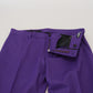 Elegant Purple Wool Blend Trousers