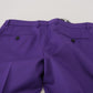 Elegant Purple Wool Blend Trousers