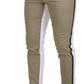 Chic Two Tone Cotton Blend Trousers