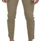 Chic Two Tone Cotton Blend Trousers