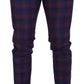 Chic Multicolor Checkered Wool Pants