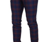 Chic Multicolor Checkered Wool Pants