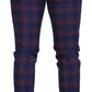 Chic Multicolor Checkered Wool Pants