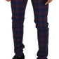 Chic Multicolor Checkered Wool Pants