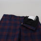 Chic Multicolor Checkered Wool Pants