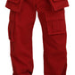 Exquisite Scarlet Carpenter Pants