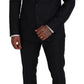 Elegant Gray Martini Three-Piece Wool Silk Suit