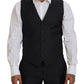 Elegant Gray Martini Three-Piece Wool Silk Suit