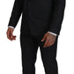 Elegant Gray Martini Three-Piece Wool Silk Suit
