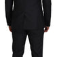 Elegant Gray Martini Three-Piece Wool Silk Suit