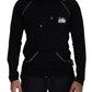 Elegant Black Hooded Pullover Sweater
