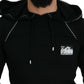 Elegant Black Hooded Pullover Sweater