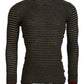 Chic Black and Brown Crewneck Pullover Sweater