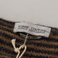 Chic Black and Brown Crewneck Pullover Sweater