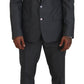 Sleek Silver Martini Slim Fit Three-Piece Suit