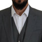 Sleek Silver Martini Slim Fit Three-Piece Suit