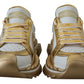 Chic White & Gold Leather Super Queen Sneakers